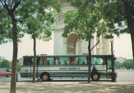 Tokee liikenne ulkomaanbussimatkalla Ranskassa 1989